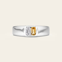 Lab Diamond & Citrine Toi et Moi Men's Engagement Ring-Nobel Yates