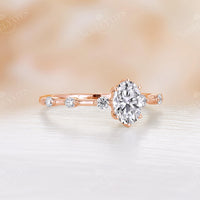 Oval Moissanite Bubble Engagement Ring Rose Gold