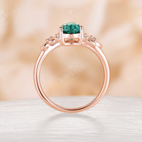 Nature Style Lab Emerald PearEngagement Ring Rose Gold
