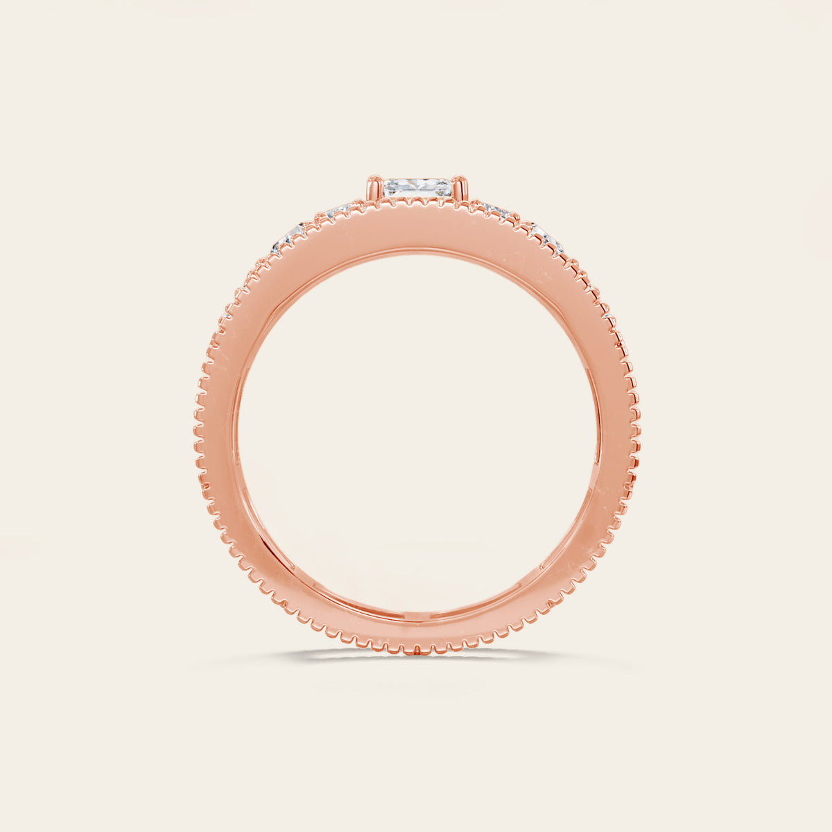 Asscher Cut Lab Diamond Art Deco Mosaic Band