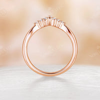 Marquise Moissanite Curved Matching Wedding Band Rose Gold