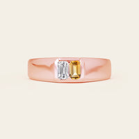 Lab Diamond & Citrine Toi et Moi Men's Engagement Ring-Nobel Yates