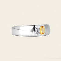 Lab Diamond & Citrine Toi et Moi Men's Engagement Ring-Nobel Yates