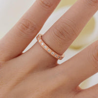 Milgrain Square Art Deco Lab Diamond Eternity Band