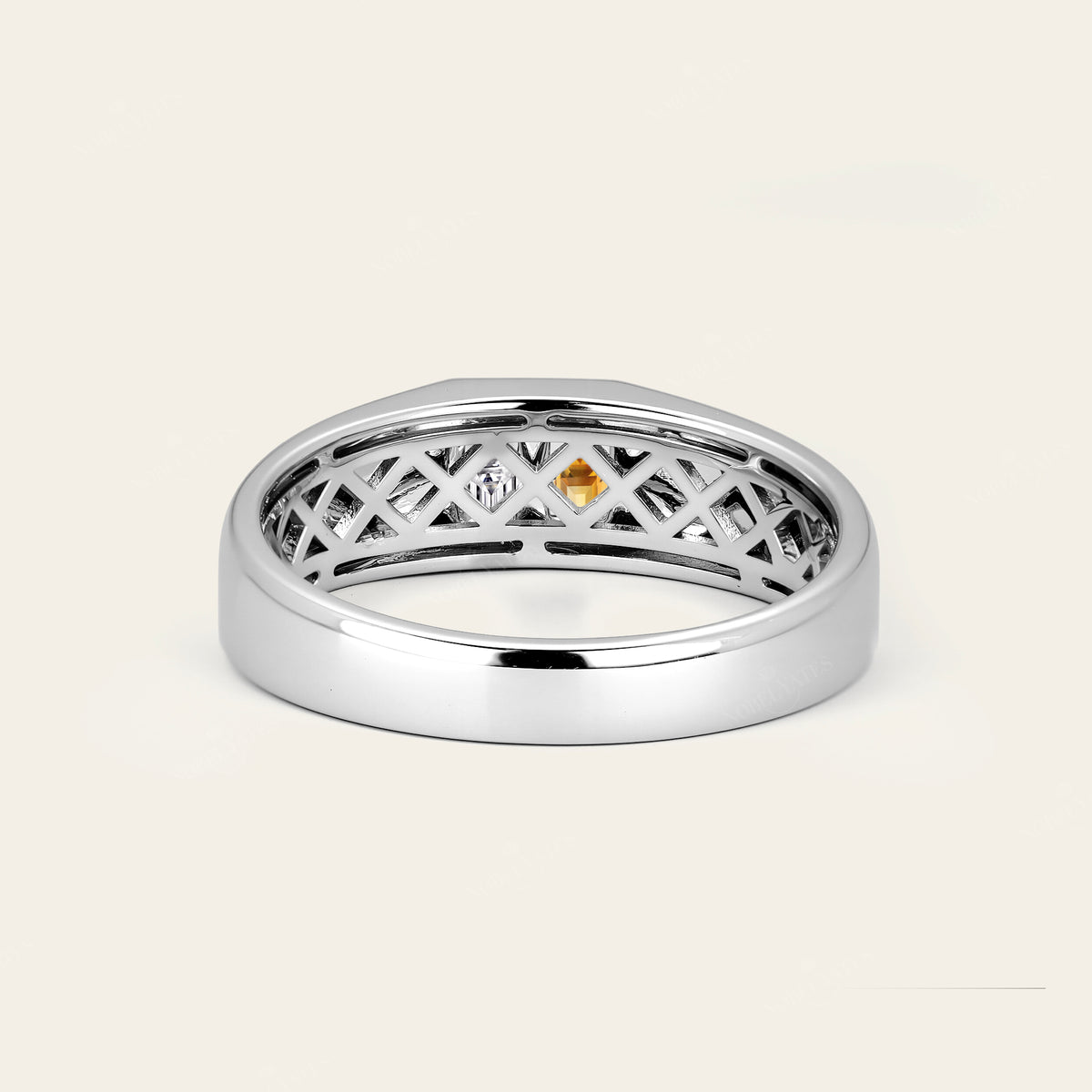 Lab Diamond & Citrine Toi et Moi Men's Engagement Ring-Nobel Yates