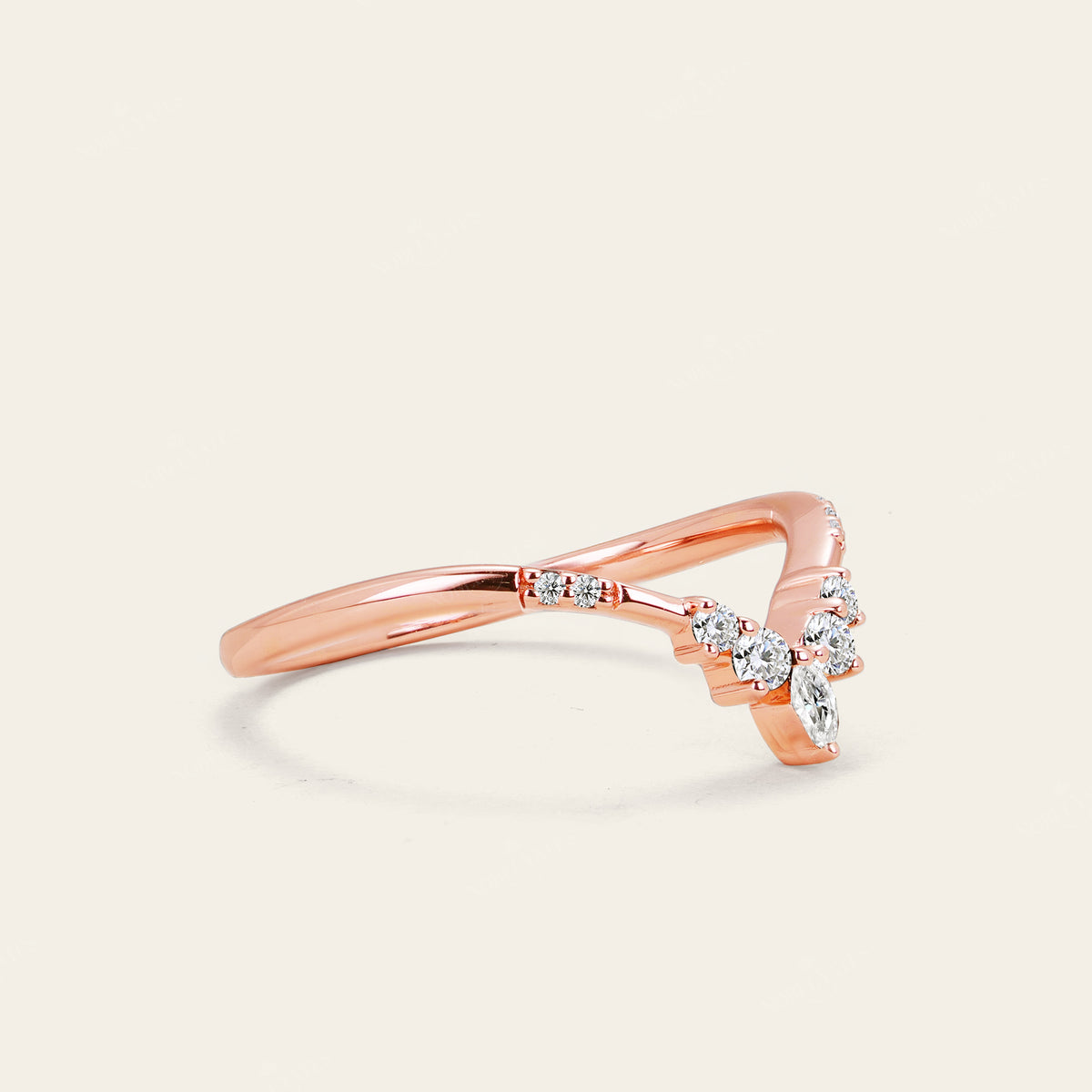 Art Deco Kite Cut Moissanite Engagement Ring Bridal Sets 3pcs-Nobel Yates