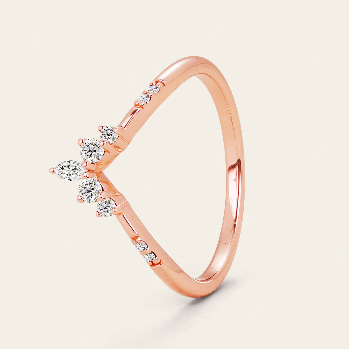 Art Deco Kite Cut Moissanite Engagement Ring Bridal Sets 3pcs-Nobel Yates