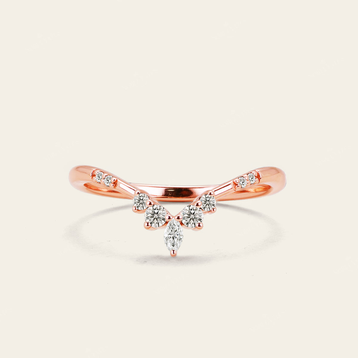 Art Deco Kite Cut Moissanite Engagement Ring Bridal Sets 3pcs-Nobel Yates