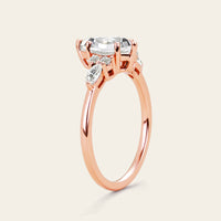 Art Deco Kite Cut Moissanite Engagement Ring Bridal Sets 3pcs-Nobel Yates