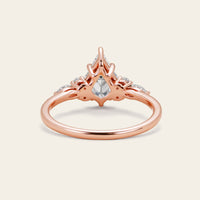 Art Deco Kite Cut Moissanite Engagement Ring Bridal Sets 3pcs-Nobel Yates