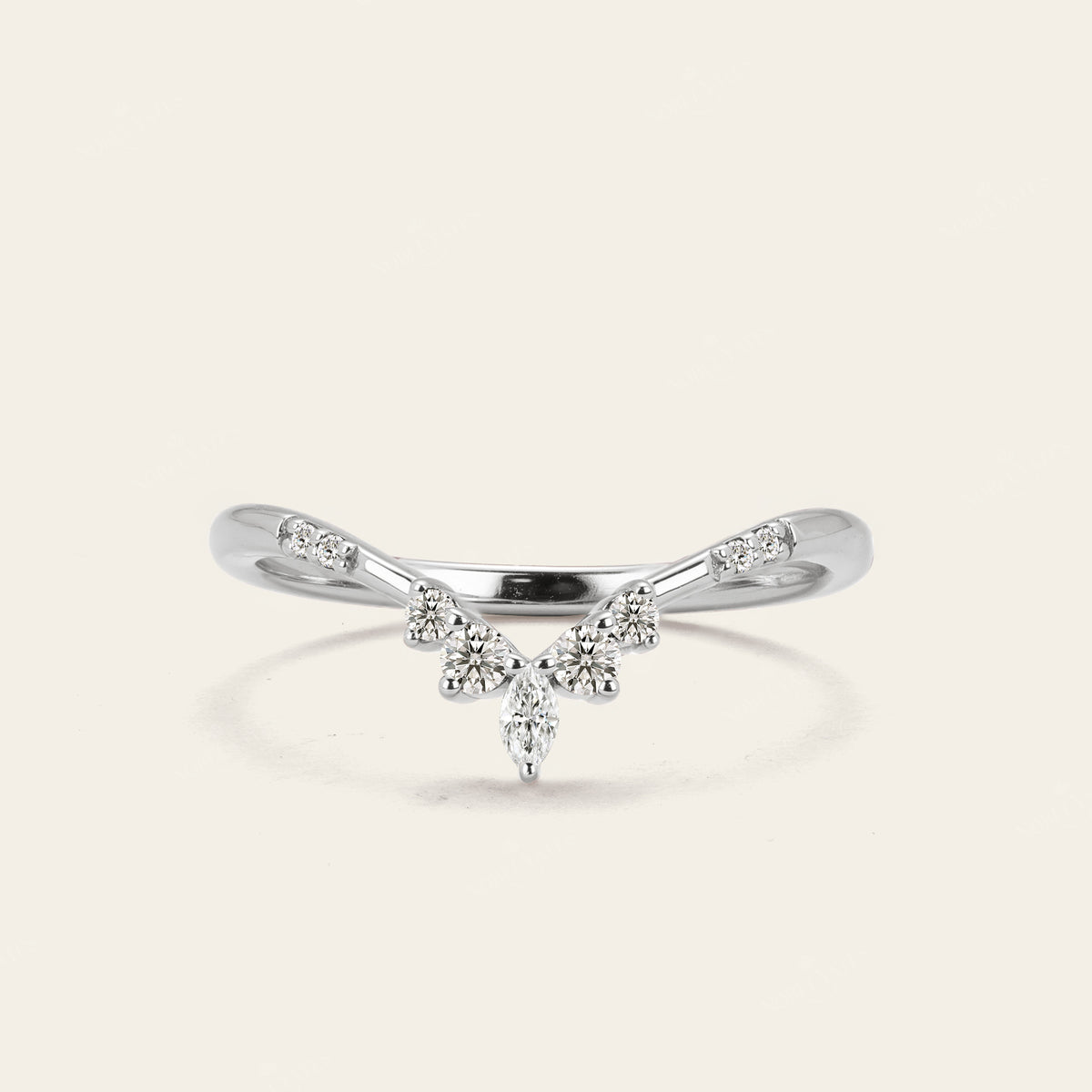 Art Deco Kite Cut Moissanite Engagement Ring Bridal Sets 3pcs-Nobel Yates