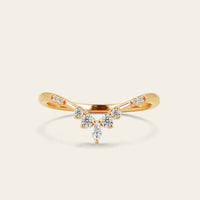 Art Deco Kite Cut Moissanite Engagement Ring Bridal Sets 3pcs-Nobel Yates