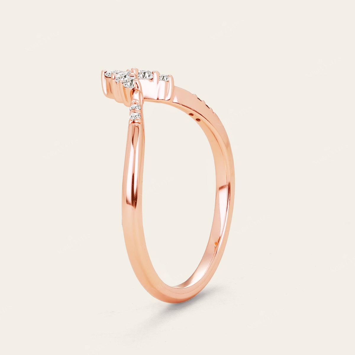 Art Deco Kite Cut Moissanite Engagement Ring Bridal Sets 3pcs-Nobel Yates