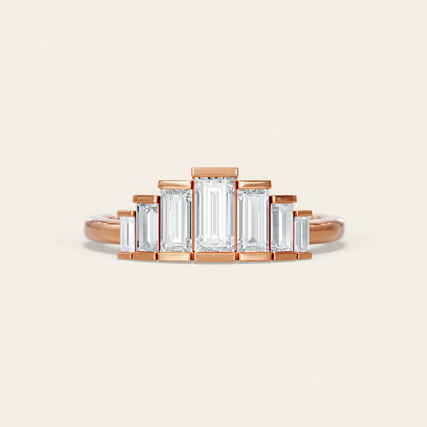 Art Deco Baguette Lab Diamond Engagement Ring