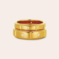 Art Deco Lab Diamond Milgrain Wedding Band Couples