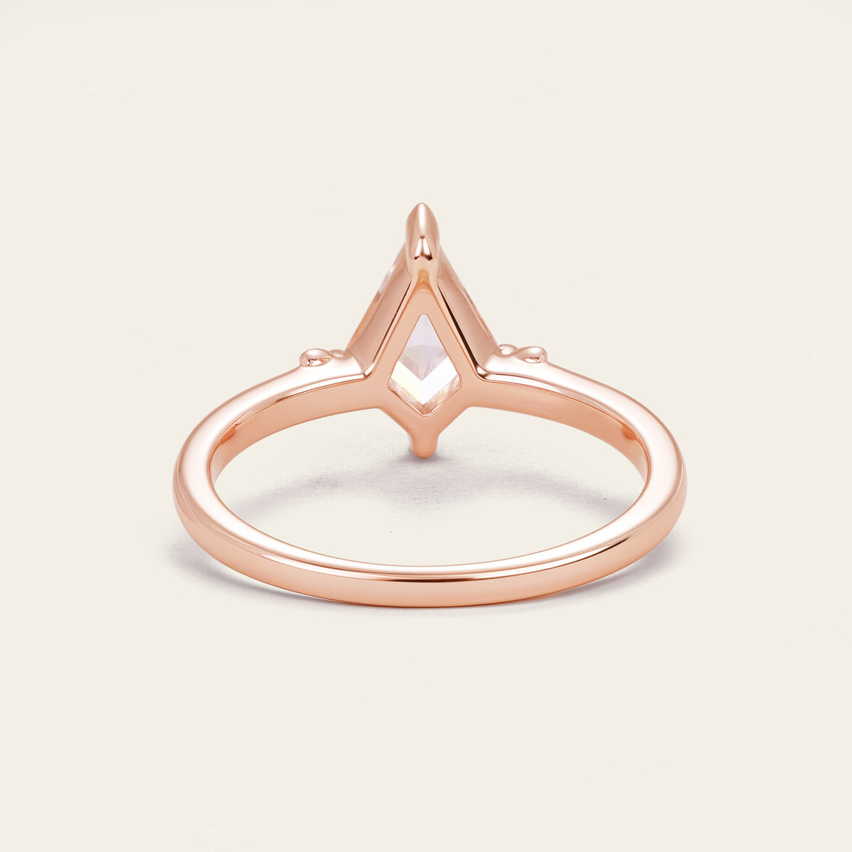 Half Rose Cut Kite Moissanite Art Deco Engagement Ring Sets 3pcs-Nobel Yates