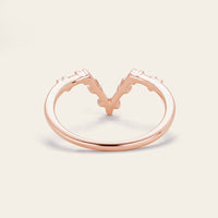 Half Rose Cut Kite Moissanite Art Deco Engagement Ring Sets 3pcs-Nobel Yates