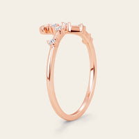 Half Rose Cut Kite Moissanite Art Deco Engagement Ring Sets 3pcs-Nobel Yates