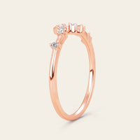 Half Rose Cut Kite Moissanite Art Deco Engagement Ring Sets 3pcs-Nobel Yates