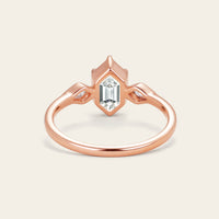 Hexagon & Kite Cut Moissanite Three Stone Art Deco Engagement Ring-Nobel Yates