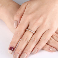 Art deco Baguette Diamond Straight Wedding Band Rose Gold