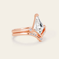 Kite Cut Moissanite Art Deco Bridal Sets Engagement Ring 2pcs-Nobel Yates