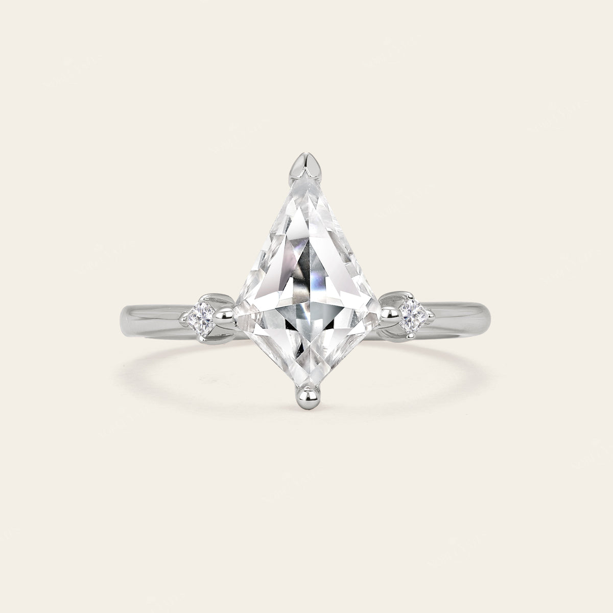 Kite Cut Moissanite Art Deco Bridal Sets Engagement Ring 2pcs-Nobel Yates