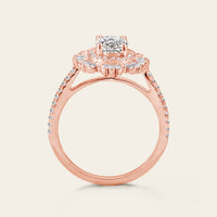 Art Deco Oval cut Moissanite Bridal Sets Rose Gold