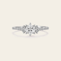 Princess cut Moissanite Cluster Diamond Engagement Ring Rose Gold