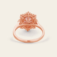 Art deco Oval Pink Morganite Starburst Engagement Ring-Nobel Yates