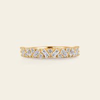 Baguette Shape Moissanite Art Deco Cluster Wedding Band Rose Gold