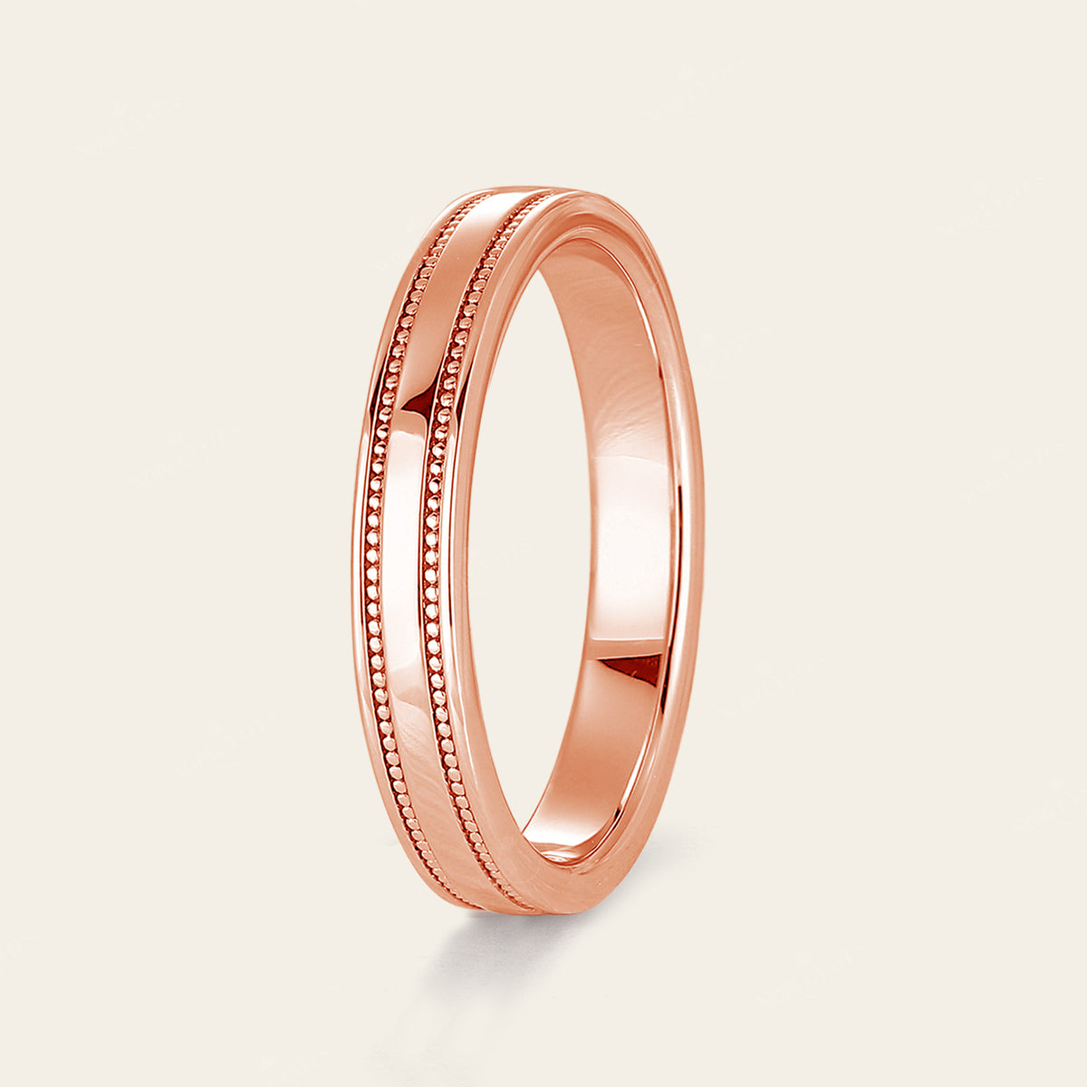 Vintage Milgrain Full eternity Classic Rose Gold Couple Bands