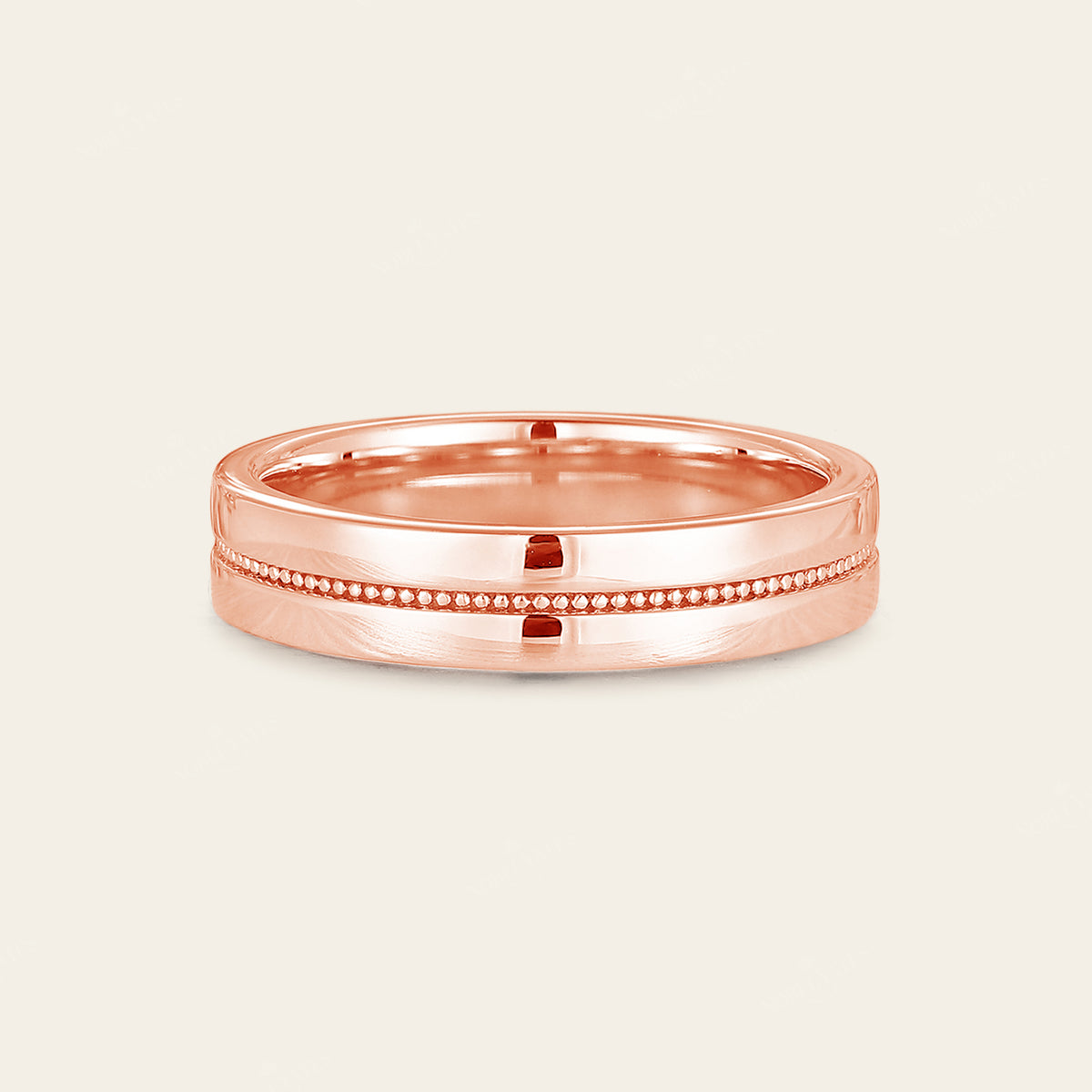 Vintage Milgrain Full eternity Classic Rose Gold Couple Bands