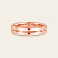 Vintage Milgrain Full eternity Classic Rose Gold Couple Bands