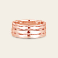 Vintage Milgrain Full eternity Classic Rose Gold Couple Bands
