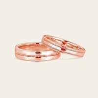Vintage Milgrain Full eternity Classic Rose Gold Couple Bands