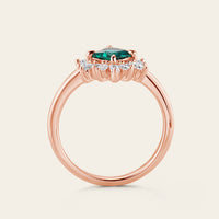 Princess Lab Emerald Art Deco Engagement Ring Prong Halo