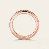 Princess cut Lab Sapphire Wedding Band His and Her Rose Gold Band