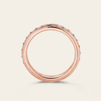 Princess cut Lab Sapphire Wedding Band His and Her Rose Gold Band