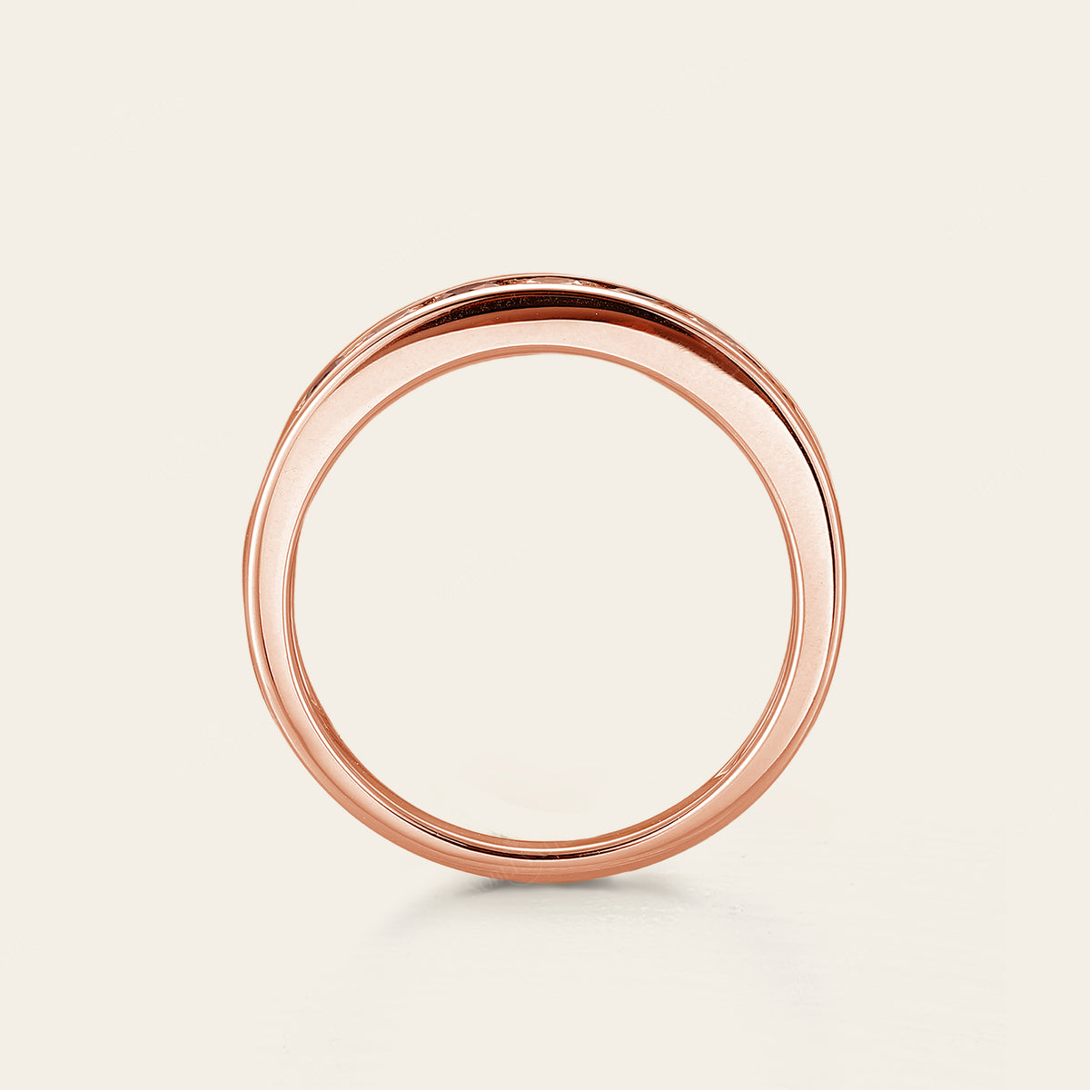 Sapphire & Moissanite Couple Rings Bezel Rose Gold Band