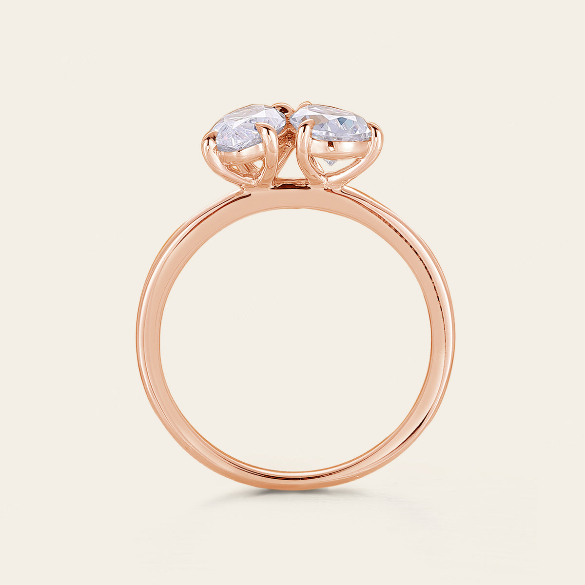 Marquise & Pear Cut Moissanite Toi et Moi Engagement Ring Two Gemstone