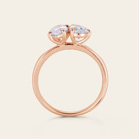 Marquise & Pear Cut Moissanite Toi et Moi Engagement Ring Two Gemstone