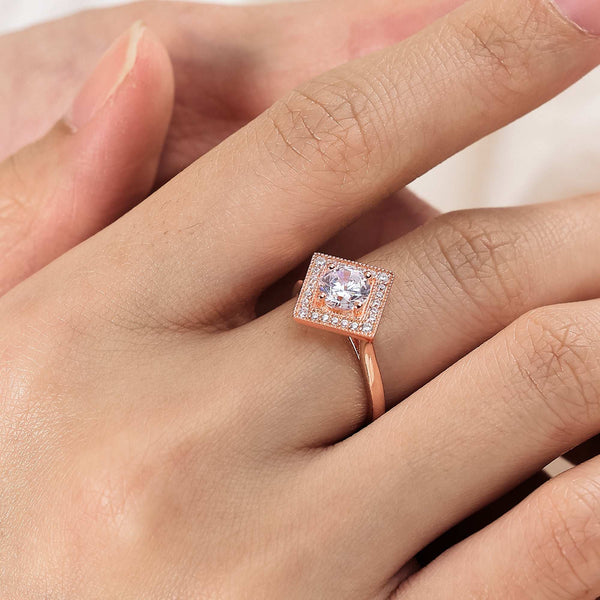 Round Cut Lab Diamond Mosaic Art Deco Ring