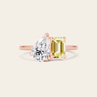 IGI Pear & Emerald Yellow Lab-Grown Diamond Toi et Moi Ring-Nobel Yates
