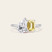 IGI Pear & Emerald Yellow Lab-Grown Diamond Toi et Moi Ring-Nobel Yates