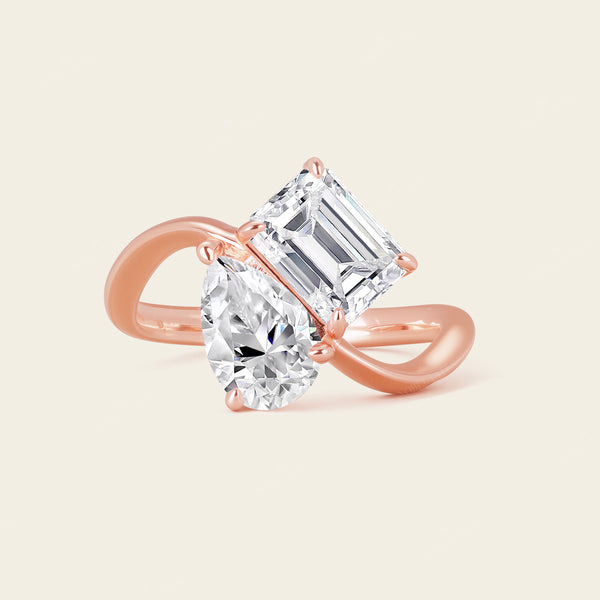 Toi et Moi IGI Lab-Grown Diamond Bypass Engagement Ring-Nobel Yates