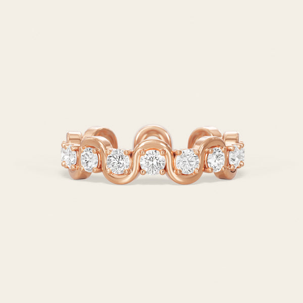 Art Deco Round Lab Diamond Full Eternity Wedding Band