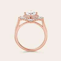 Art Deco Princess Cut Moissanite Halo Engagement Ring