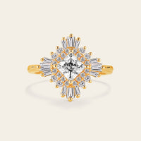 Art Deco Princess Cut Moissanite Halo Engagement Ring