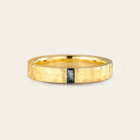 Baguette Moss Agate Couple's Ring Set Rose Gold Moissanite Wedding Band